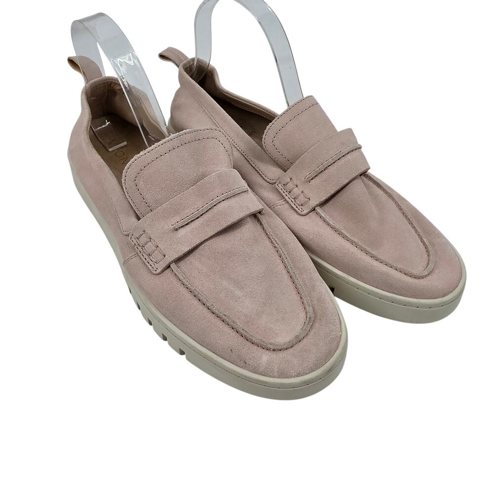 Vionic Blush Pink Suede Chantel Penny Loafer Slip On Sneakers Size 9
